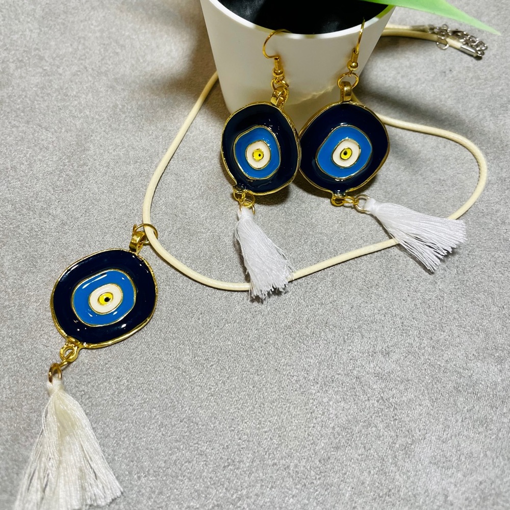 Greek evil eye jewelry set